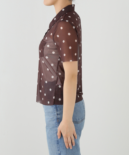 IENA(イエナ)の「BAUM UND PFERDGARTEN/バウム ウンド ヘルガーデン RECY MESH SH シャツ JONIE24954(シャツ/ブラウス・レディース・ブラウン・FREE)」の9枚目の写真