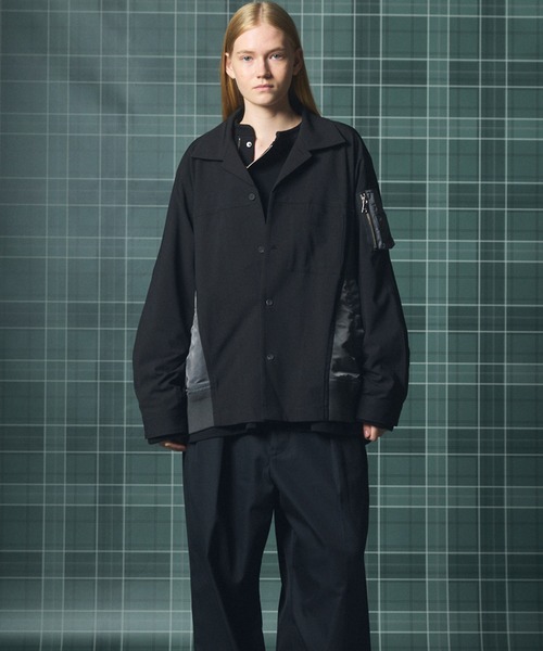 MAISON SPECIAL(メゾンスペシャル)の「《UNISEX》MA-1ドッキングプライムオーバーロングスリーブシャツ/MA-1 Docking Prime-Over Long Sleeve Shirt【MAISON SPECIAL/メゾンスペシャル】(シャツ/ブラウス・メンズ・グレー/ブラック/カーキ・0/2/1)」の10枚目の写真