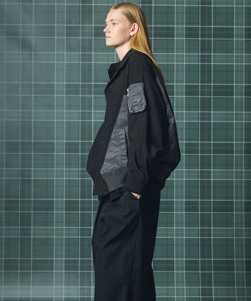 MAISON SPECIAL(メゾンスペシャル)の「《UNISEX》MA-1ドッキングプライムオーバーロングスリーブシャツ/MA-1 Docking Prime-Over Long Sleeve Shirt【MAISON SPECIAL/メゾンスペシャル】(シャツ/ブラウス・メンズ・グレー/ブラック/カーキ・0/2/1)」の11枚目の写真