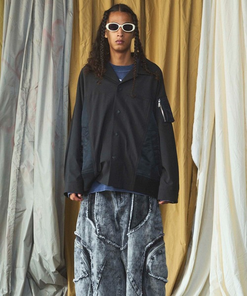 MAISON SPECIAL(メゾンスペシャル)の「《UNISEX》MA-1ドッキングプライムオーバーロングスリーブシャツ/MA-1 Docking Prime-Over Long Sleeve Shirt【MAISON SPECIAL/メゾンスペシャル】(シャツ/ブラウス・メンズ・グレー/ブラック/カーキ・0/2/1)」の13枚目の写真