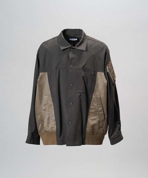 MAISON SPECIAL(メゾンスペシャル)の「《UNISEX》MA-1ドッキングプライムオーバーロングスリーブシャツ/MA-1 Docking Prime-Over Long Sleeve Shirt【MAISON SPECIAL/メゾンスペシャル】(シャツ/ブラウス・メンズ・グレー/ブラック/カーキ・0/2/1)」の18枚目の写真