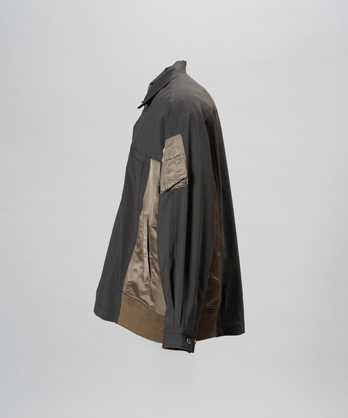 MAISON SPECIAL(メゾンスペシャル)の「《UNISEX》MA-1ドッキングプライムオーバーロングスリーブシャツ/MA-1 Docking Prime-Over Long Sleeve Shirt【MAISON SPECIAL/メゾンスペシャル】(シャツ/ブラウス・メンズ・グレー/ブラック/カーキ・0/2/1)」の19枚目の写真