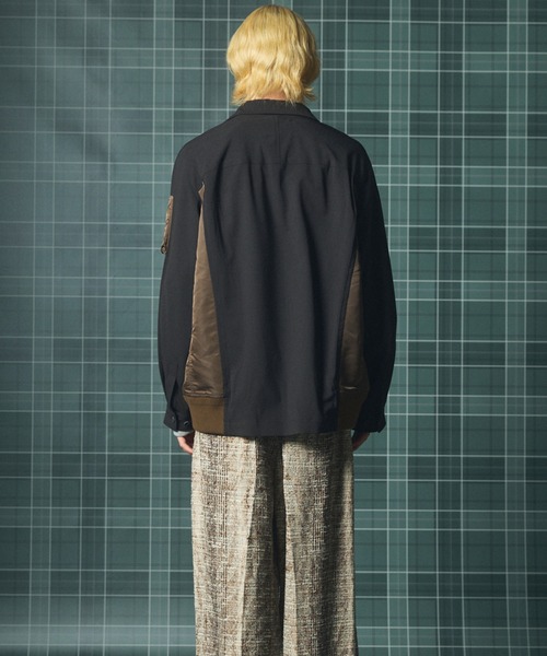 MAISON SPECIAL(メゾンスペシャル)の「《UNISEX》MA-1ドッキングプライムオーバーロングスリーブシャツ/MA-1 Docking Prime-Over Long Sleeve Shirt【MAISON SPECIAL/メゾンスペシャル】(シャツ/ブラウス・メンズ・グレー/ブラック/カーキ・0/2/1)」の9枚目の写真