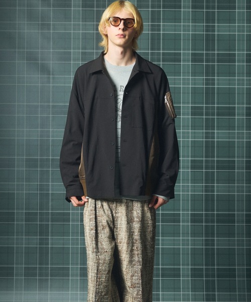 MAISON SPECIAL(メゾンスペシャル)の「《UNISEX》MA-1ドッキングプライムオーバーロングスリーブシャツ/MA-1 Docking Prime-Over Long Sleeve Shirt【MAISON SPECIAL/メゾンスペシャル】(シャツ/ブラウス・メンズ・グレー/ブラック/カーキ・0/2/1)」の7枚目の写真