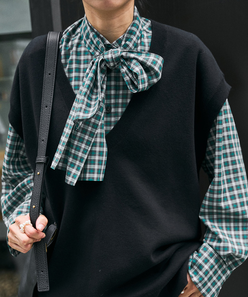 VERMEIL par iena(ヴェルメイユパーイエナ)の「Classic Check ロングシャツ(シャツ/ブラウス・レディース・その他7・FREE)」の1枚目の写真