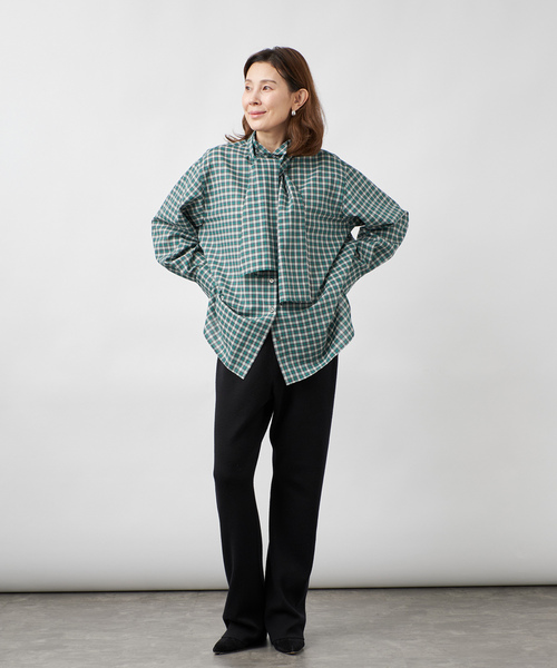 VERMEIL par iena(ヴェルメイユパーイエナ)の「Classic Check ロングシャツ(シャツ/ブラウス・レディース・その他7・FREE)」の2枚目の写真