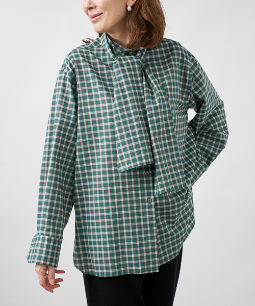 VERMEIL par iena(ヴェルメイユパーイエナ)の「Classic Check ロングシャツ(シャツ/ブラウス・レディース・その他7・FREE)」の4枚目の写真