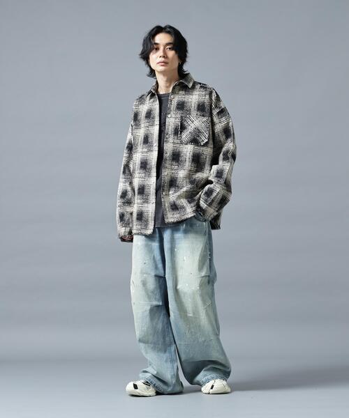DANKE SCHON（ダンケシェーン）の「DankeSchon/ダンケシェーン/RHINESTONE CUTOFF SHIRTS（シャツ/ブラウス・メンズ・ベージュ/ホワイト・L/M）」の4枚目の写真