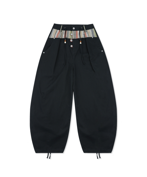 RuNaKi'Hu'（ルナキフ）の「WXP108 デデムシ ストライプ配色 バルーンパンツ (BLACK)（その他パンツ・レディース・その他・1/2/3）」の5枚目の写真