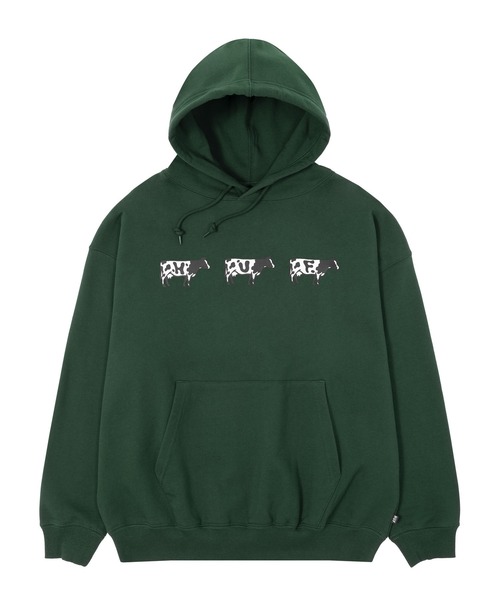 HUF(ハフ)の「MOO HOODIE(パーカー・メンズ・アッシュグレー/ダークグリーン・XXL/L/S/M/XL)」の5枚目の写真