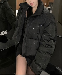 Evo+Revo（エボレボ）の「”キラッと輝く冬コーデ” ラインストーンドット 中綿ショートブルゾン / パファージャケット（ダウンジャケット/コート）」