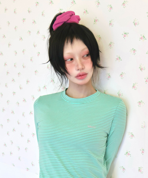 KIKOZY(キコジ)の「Mellow Stripe Long Sleeve_Mint(Tシャツ/カットソー・レディース・その他・FREE)」の2枚目の写真