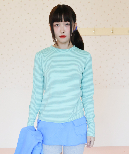 KIKOZY(キコジ)の「Mellow Stripe Long Sleeve_Mint(Tシャツ/カットソー・レディース・その他・FREE)」の3枚目の写真