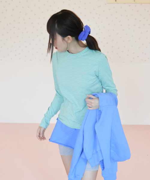 KIKOZY(キコジ)の「Mellow Stripe Long Sleeve_Mint(Tシャツ/カットソー・レディース・その他・FREE)」の4枚目の写真