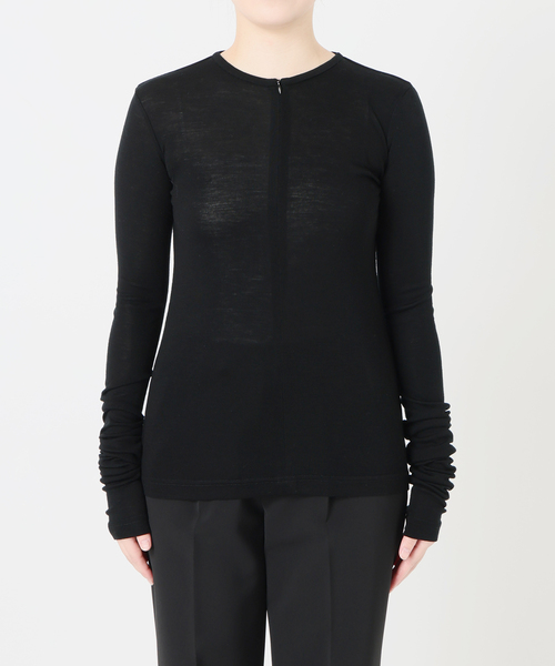 VERMEIL par iena(ヴェルメイユパーイエナ)の「INSCRIRE アンスクリア Wool Fraise Zip up Tee(Tシャツ/カットソー・レディース・ブラック・FREE)」の8枚目の写真