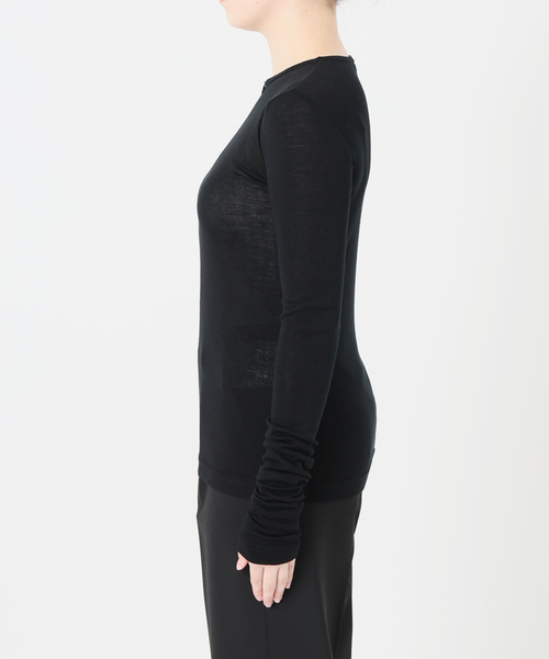 VERMEIL par iena(ヴェルメイユパーイエナ)の「INSCRIRE アンスクリア Wool Fraise Zip up Tee(Tシャツ/カットソー・レディース・ブラック・FREE)」の9枚目の写真