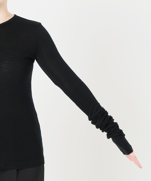 VERMEIL par iena(ヴェルメイユパーイエナ)の「INSCRIRE アンスクリア Wool Fraise Zip up Tee(Tシャツ/カットソー・レディース・ブラック・FREE)」の12枚目の写真