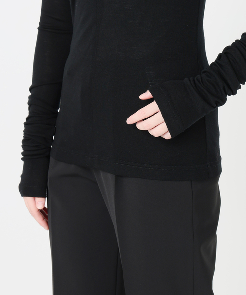 VERMEIL par iena(ヴェルメイユパーイエナ)の「INSCRIRE アンスクリア Wool Fraise Zip up Tee(Tシャツ/カットソー・レディース・ブラック・FREE)」の13枚目の写真