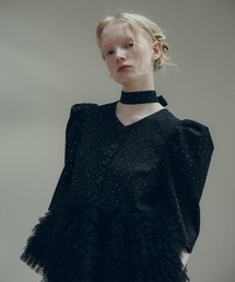 et.UNiVER（エトユニベール）の「Tulle frill dot set up（パンツドレス）」