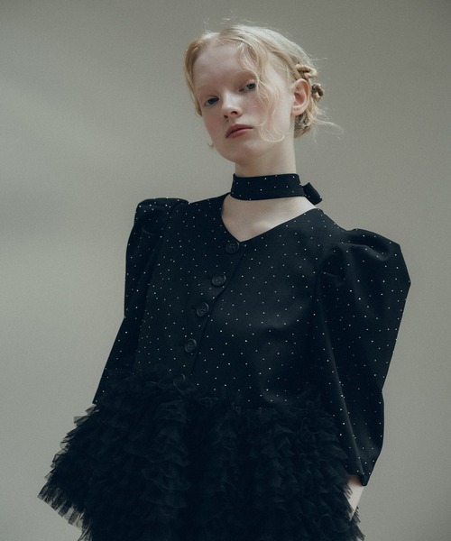 Tulle frill dot set up（パンツドレス）｜et.UNiVER（エトユニベール