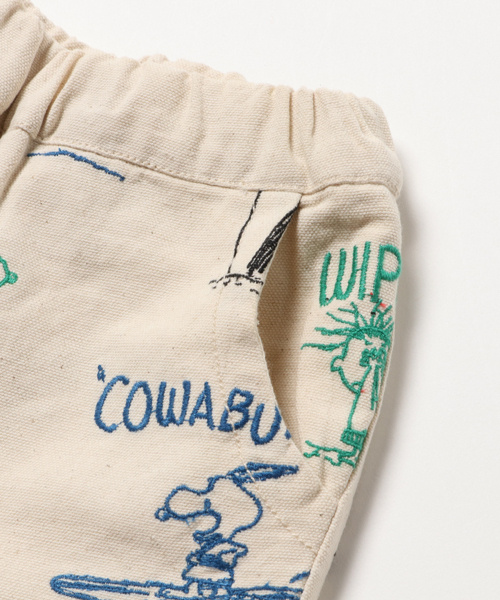 BOOFOOWOO（ブーフーウー）の「POPなPeanuts刺繍ハーフパンツ　Kids（その他パンツ・キッズ・ナチュラル・MEDIUM/SMALL/LARGE/X-SMALL）」の3枚目の写真