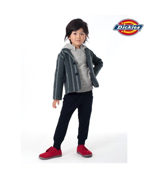 F.O.KIDS(エフオーキッズ)の「Dickies ストレッチジャケット(ディッキーズ)(テーラードジャケット・キッズ・ストライプ/キャメル/ブルー・100/95/120/110/80/90/130/140)」の4枚目の写真