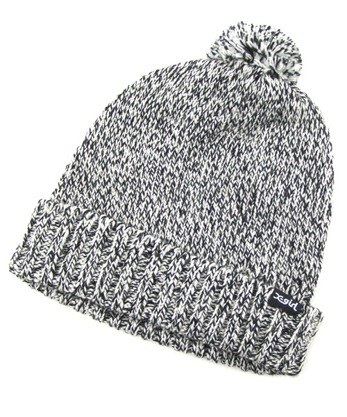 X-girl(エックスガール)の「MIX KNIT CAP(ニットキャップ/ビーニー・レディース・ホワイト/チャコールグレー/ブルー・ONE SIZE)」の1枚目の写真