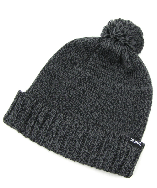 X-girl(エックスガール)の「MIX KNIT CAP(ニットキャップ/ビーニー・レディース・ホワイト/チャコールグレー/ブルー・ONE SIZE)」の2枚目の写真