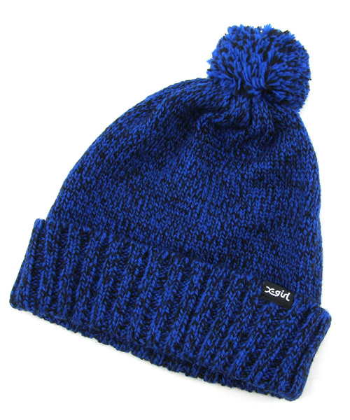 X-girl(エックスガール)の「MIX KNIT CAP(ニットキャップ/ビーニー・レディース・ホワイト/チャコールグレー/ブルー・ONE SIZE)」の3枚目の写真