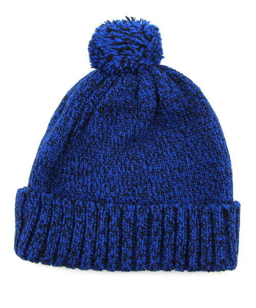 X-girl(エックスガール)の「MIX KNIT CAP(ニットキャップ/ビーニー・レディース・ホワイト/チャコールグレー/ブルー・ONE SIZE)」の4枚目の写真