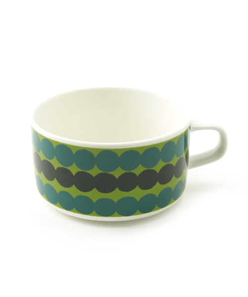 marimekko(マリメッコ)の「Rasymatto /TEA CUP(グラス/マグカップ/タンブラー・レディース・ホワイト×ブラック/グリーン・FREE)」の2枚目の写真