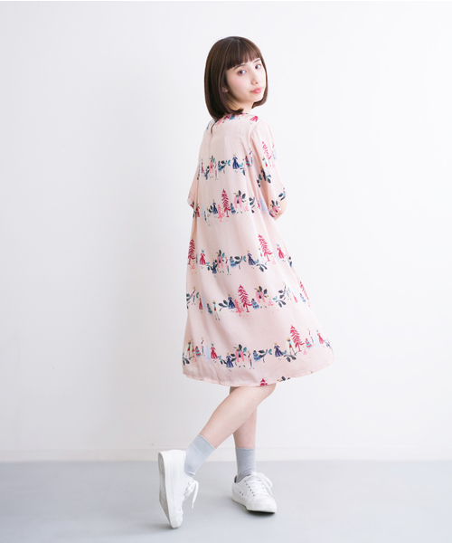 MERLOT（メルロー）の「動物と姫柄ワンピース9756（ワンピース・レディース・ピンク/アイボリー/ブラック・FREE）」の3枚目の写真