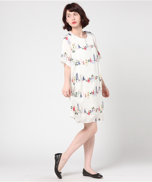 MERLOT（メルロー）の「動物と姫柄ワンピース9756（ワンピース・レディース・ピンク/アイボリー/ブラック・FREE）」の8枚目の写真