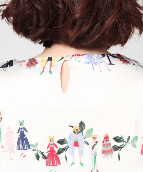 MERLOT（メルロー）の「動物と姫柄ワンピース9756（ワンピース・レディース・ピンク/アイボリー/ブラック・FREE）」の13枚目の写真