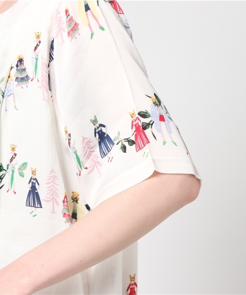 MERLOT（メルロー）の「動物と姫柄ワンピース9756（ワンピース・レディース・ピンク/アイボリー/ブラック・FREE）」の7枚目の写真