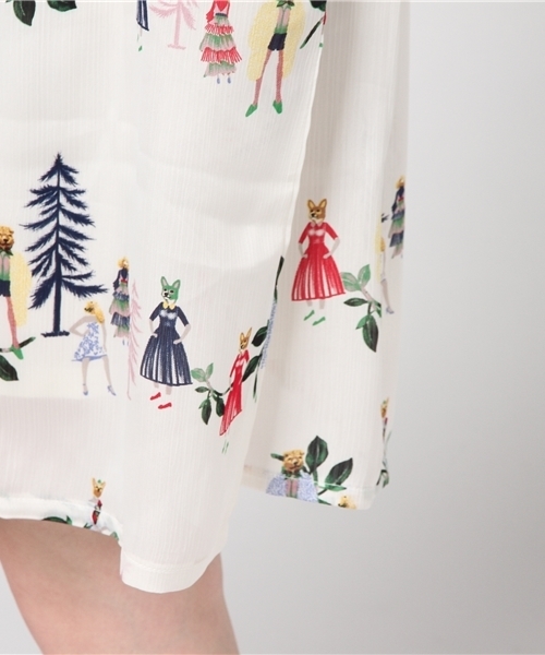 MERLOT（メルロー）の「動物と姫柄ワンピース9756（ワンピース・レディース・ピンク/アイボリー/ブラック・FREE）」の5枚目の写真