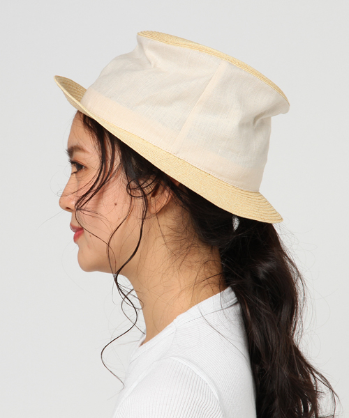 Ne-net（ネネット）の「ぺちゃんこHAT（ハット・レディース・ベージュ/ダークブラウン/ライトグリーン・フリー）」の4枚目の写真