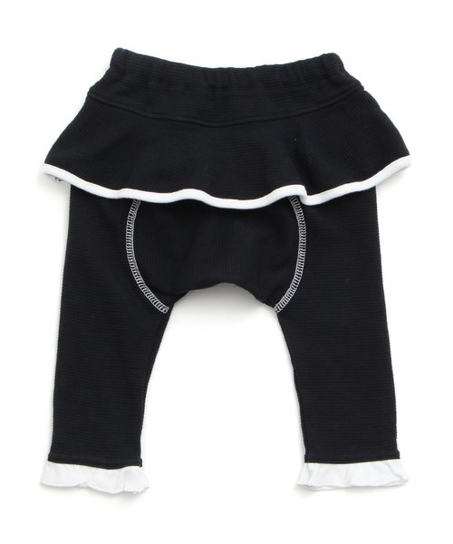 apres les cours（アプレレクール）の「ベビーフリルモンキーパンツ 7分丈（その他パンツ・キッズ・ブラック/ピンク・80/70）」の3枚目の写真