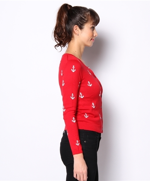 TOMMY HILFIGER(トミーヒルフィガー)の「TEAYS INTARSIA CARDIGAN(カーディガン/ボレロ・レディース・ネイビー/レッド・SMALL/MEDIUM/LARGE)」の3枚目の写真