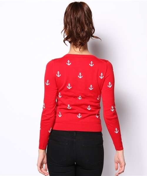 TOMMY HILFIGER(トミーヒルフィガー)の「TEAYS INTARSIA CARDIGAN(カーディガン/ボレロ・レディース・ネイビー/レッド・SMALL/MEDIUM/LARGE)」の7枚目の写真