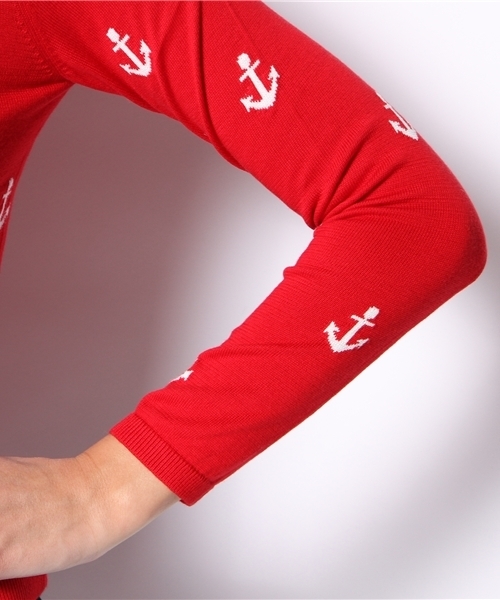 TOMMY HILFIGER(トミーヒルフィガー)の「TEAYS INTARSIA CARDIGAN(カーディガン/ボレロ・レディース・ネイビー/レッド・SMALL/MEDIUM/LARGE)」の6枚目の写真