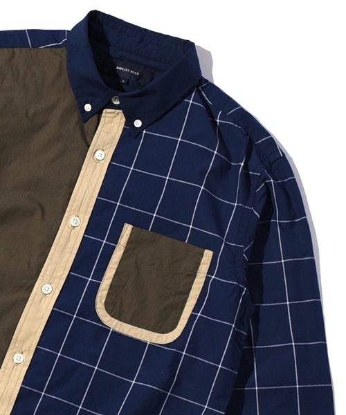 SHIPS JET BLUE(シップスジェットブルー)の「SHIPS JET BLUE: パネル 切り替えシャツ(シャツ/ブラウス・メンズ・ホワイト/ネイビー/ブラック・SMALL/LARGE/MEDIUM/X-LARGE)」の3枚目の写真