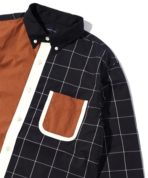 SHIPS JET BLUE(シップスジェットブルー)の「SHIPS JET BLUE: パネル 切り替えシャツ(シャツ/ブラウス・メンズ・ホワイト/ネイビー/ブラック・SMALL/LARGE/MEDIUM/X-LARGE)」の1枚目の写真