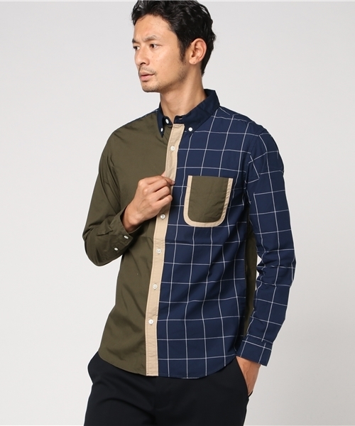 SHIPS JET BLUE(シップスジェットブルー)の「SHIPS JET BLUE: パネル 切り替えシャツ(シャツ/ブラウス・メンズ・ホワイト/ネイビー/ブラック・SMALL/LARGE/MEDIUM/X-LARGE)」の4枚目の写真