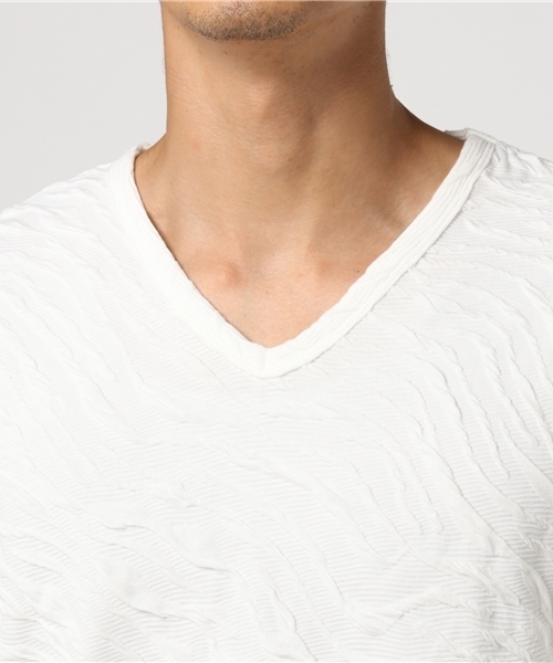 VENCEEXCHANGE(ヴァンスエクスチェンジ)の「MIXジャガード長袖T (Tシャツ/カットソー・メンズ・ホワイト/ダークグレー/ボルドー/ブルー系その他・MEDIUM/LARGE/X-LARGE)」の6枚目の写真