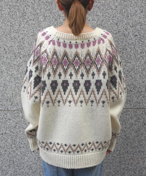 Another Edition（アナザーエディション）の「ノルディックJQ　PO（ニット/セーター・レディース・オフホワイト/ライトグレー・FREE）」の6枚目の写真