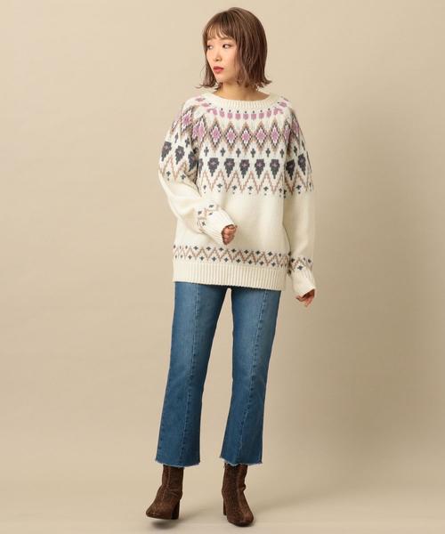 Another Edition（アナザーエディション）の「ノルディックJQ　PO（ニット/セーター・レディース・オフホワイト/ライトグレー・FREE）」の17枚目の写真