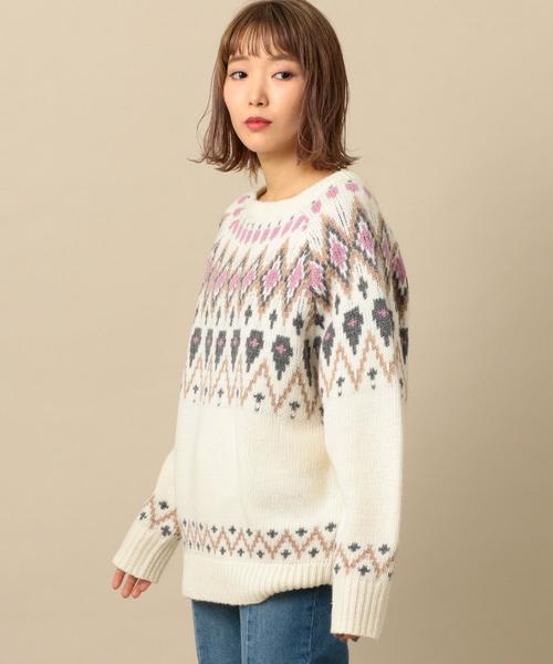 Another Edition（アナザーエディション）の「ノルディックJQ　PO（ニット/セーター・レディース・オフホワイト/ライトグレー・FREE）」の11枚目の写真