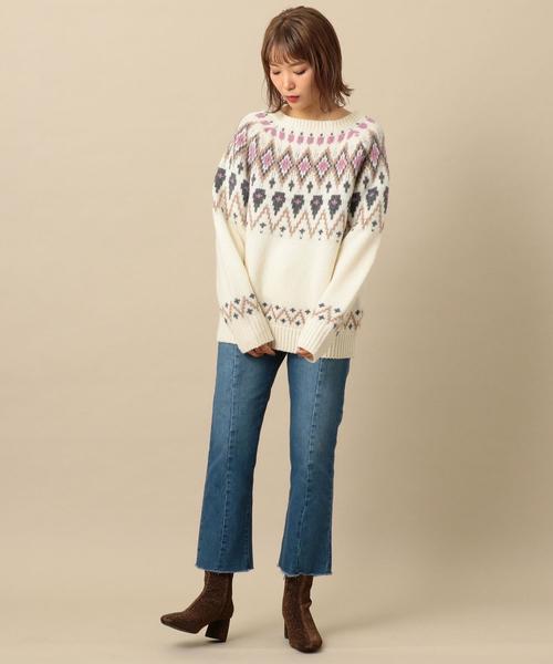 Another Edition（アナザーエディション）の「ノルディックJQ　PO（ニット/セーター・レディース・オフホワイト/ライトグレー・FREE）」の12枚目の写真