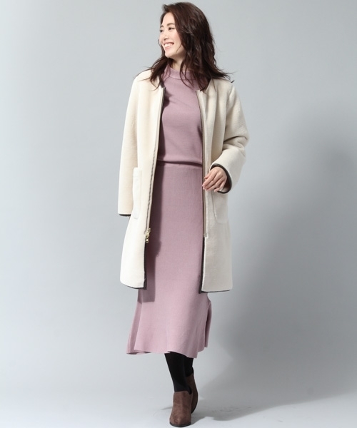 Andemiu(アンデミュウ)の「リバーシブルボアコート776466(ダウンジャケット/コート・レディース・ピンク/アイボリー/ライトグレー・SMALL/MEDIUM)」の9枚目の写真